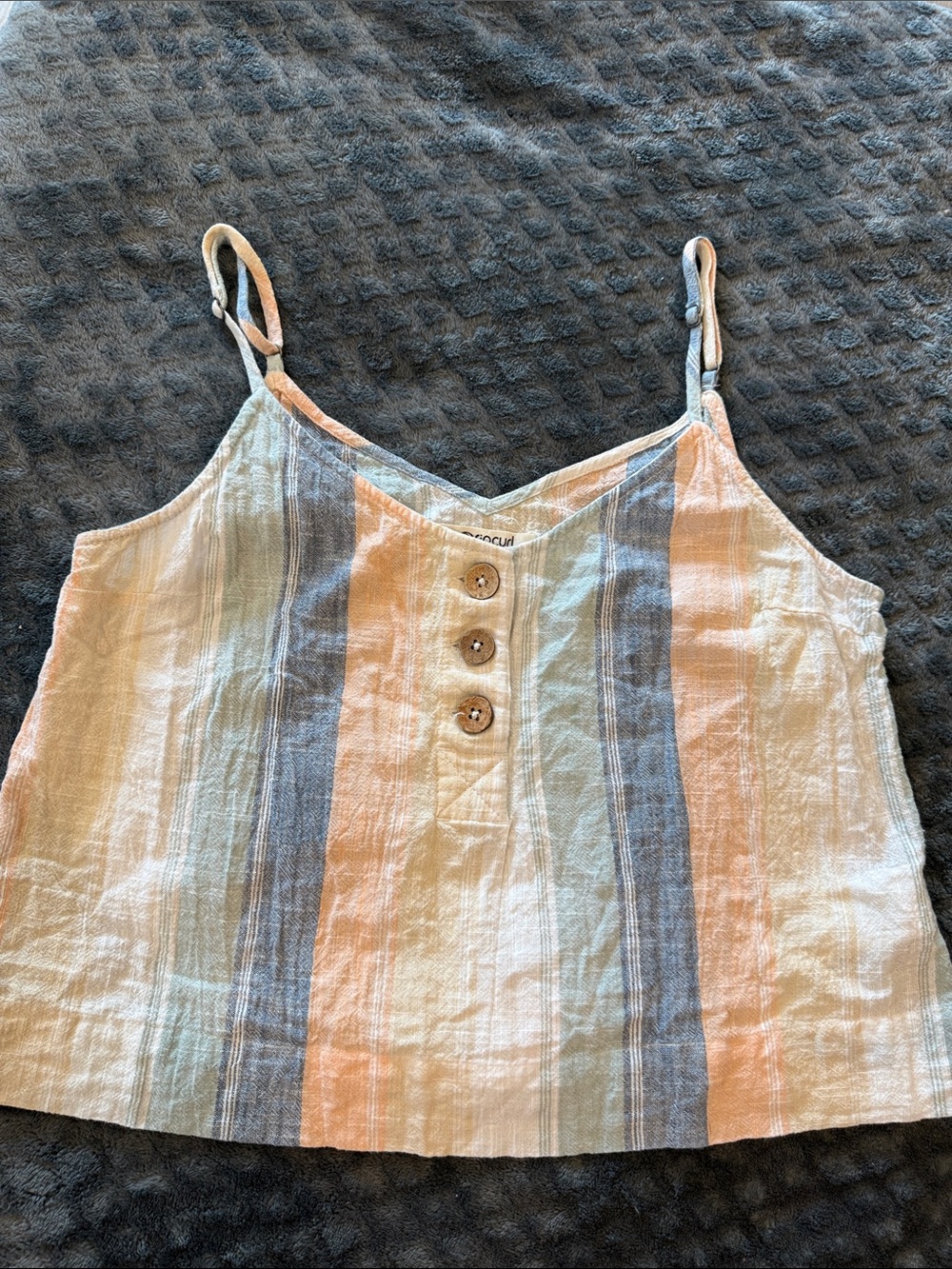Striped Pastel Button-Front Cami Top - Ripcurl